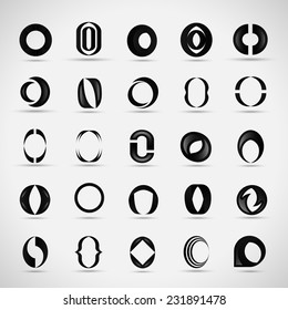 Letter Icons Set - Isolated On Gray Background - Vector Illustration, Graphic Design Editable For Your Design