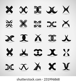 Letter Icons Set - Isolated On Gray Background - Vector Illustration, Graphic Design Editable For Your Design