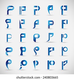 Letter Icons Set - Isolated On Gray Background - Vector Illustration, Graphic Design Editable For Your Design