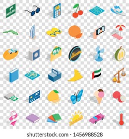 Letter icons set. Isometric style of 36 letter vector icons for web for any design