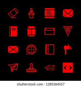 letter icons set with mail, speech and email vector set