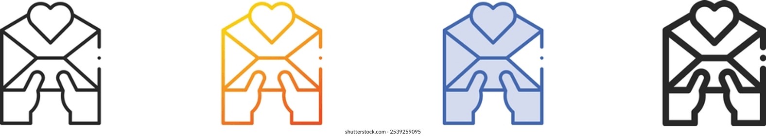 letter icon.Thin Linear, Gradient, Blue Stroke and bold Style Design Isolated On White Background