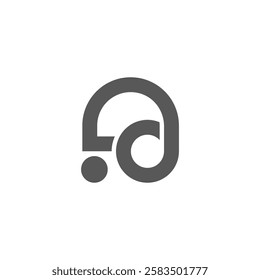 letter id abstract loop simple geometric logo vector 