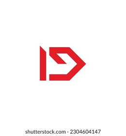 letter id arrow simple geometric logo vector 