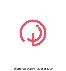 letter id circle geometric motion arrow logo vector