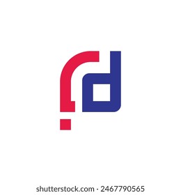 letter id colorful line simple geometric logo vector 