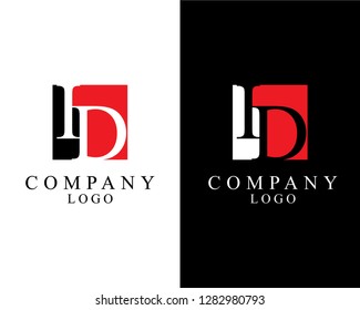 letter id, di initial company logo template vector