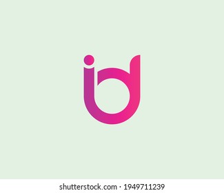 letter id and di logo design vector template