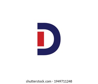 letter id and di logo design vector template