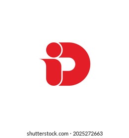 letter id fast motion simple red logo vector