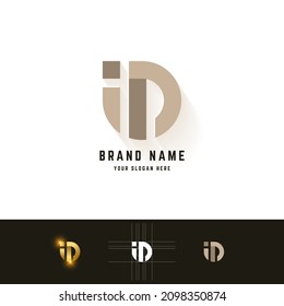 Letter iD or im monogram logo with grid method design