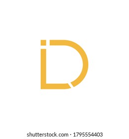 Letter id, ld, ild logo. Abstract vector letter icon.