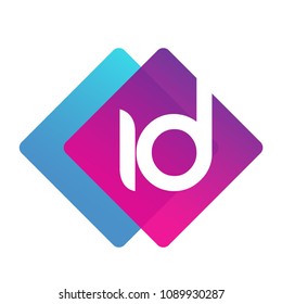 Letter ID logo with colorful geometric shape, letter combination logo design for creative industry, web, business and company.