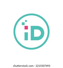Letter ID logo design with technology symbol. Tech logo design