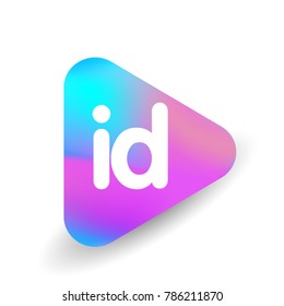 Letter ID logo in triangle shape and colorful background, letter combination logo design for business and company identity.
