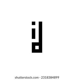 Letra id square, símbolo geométrico rectangular simple logo vector