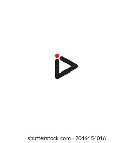 
letter i,D symbol simple logo vector