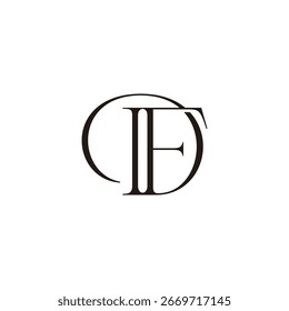 letter ifd simple linked loop logo vector 