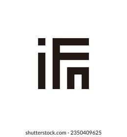 Letter iFn square geometric symbol simple logo vector