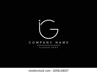 Letter IG GI monogram logo. creative minimal IG logo