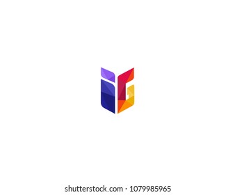 letter IG initial logo design template