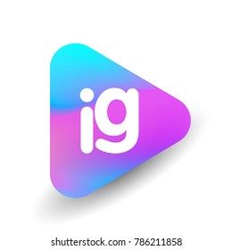 Letter IG logo in triangle shape and colorful background, letter combination logo design for business and company identity.
