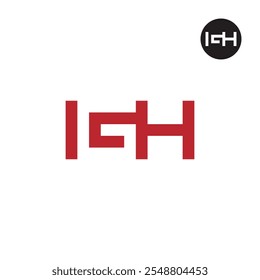 Espaço negativo do logotipo da letra IGH