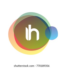 Letter IH logo with colorful splash background, letter combination logo design for creative industry, web, business and company.
