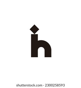 Letter ih simple, geometric symbol simple logo vector