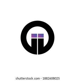 Letter II circle logo design vector