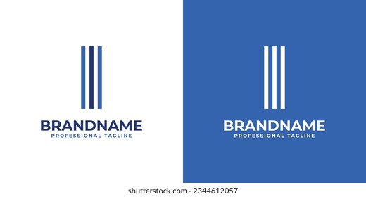 Letter II Line Monogram Logo, suitable for any business with II initials.
