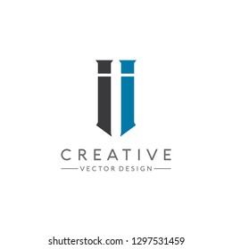Letter II Logo. Initial Letter Design Vector Luxury Colors
