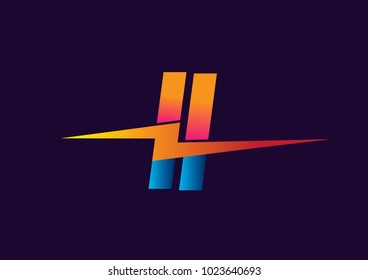 Letter II logo with Lightning icon, letter combination Power Energy Logo design for Creative Power ideas, web, business and company.