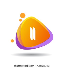 Letter II logo in triangle splash and colorful background, letter combination logo design for creative industry, web, business and company.