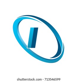 letter II logotype design for company name colored blue swoosh. vector logo for business and company identity.