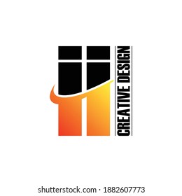 Letra II vector de diseño de logotipo sencillo