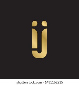 Letter ij linked lowercase logo design template elements. Gold letter Isolated on black  background. Suitable for business, consulting group company.