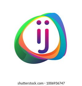 Letter Ij Logo Colorful Splash Background Stock Vector (royalty Free 