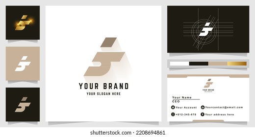 Letter iT or iJ monogram logo with business card design