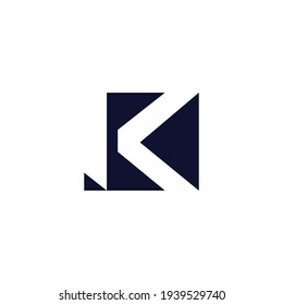 letter ik geometric abstract geometric square logo vector