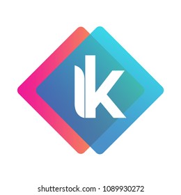 Letter IK logo with colorful geometric shape, letter combination logo design for creative industry, web, business and company.
