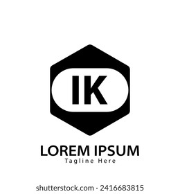 logo de IK carta. Ilustración vectorial del diseño del logotipo IK para la empresa creativa, el sector empresarial, la industria