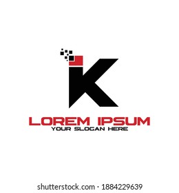 Letter IK simple logo design vector