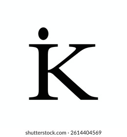 Letter IK simple logo design KI