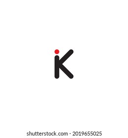 
letter i,k simple symbol logo vector