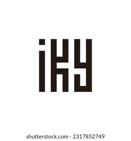 Letter ik y square, rectangles geometric symbol simple logo vector