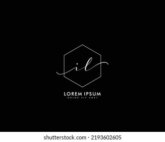 Letter IL Initial handwriting logo with signature and hand drawn style.