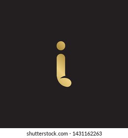 Letter il linked lowercase logo design template elements. Gold letter Isolated on black  background. Suitable for business, consulting group company.