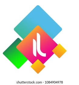 Letter IL logo with colorful geometric shape, letter combination logo design for creative industry, web, business and company.
