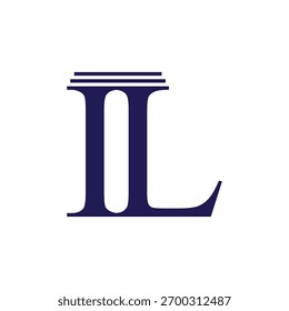 letter il logo design vector with serif font for legal services company